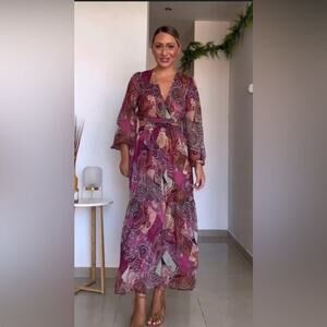 ZARA Paisley Print Cut Out Dress - Size Small - NWT